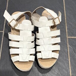 White Strappy Sandals with Buckle